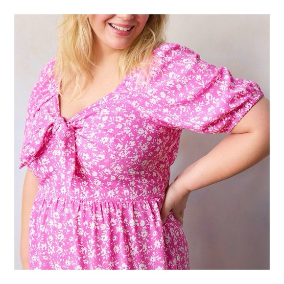LC Lauren Conrad Pink Floral Babydoll Dress - Picture 5 of 9